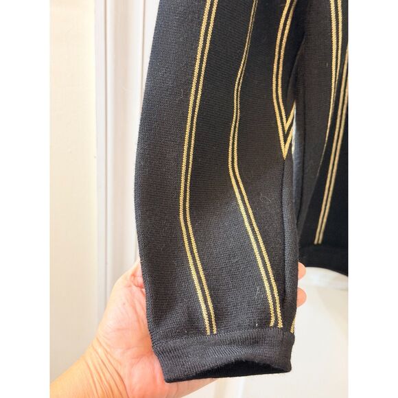 80s 90s Liz Claiborne Wool Blend Shoulder Button Stripe Pullover Hong Kong M - Picture 3 of 6